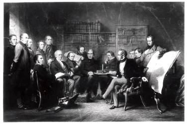The Aberdeen Cabinet, Deciding Upon the Expedition to the Crimea, Engraved by William Walker